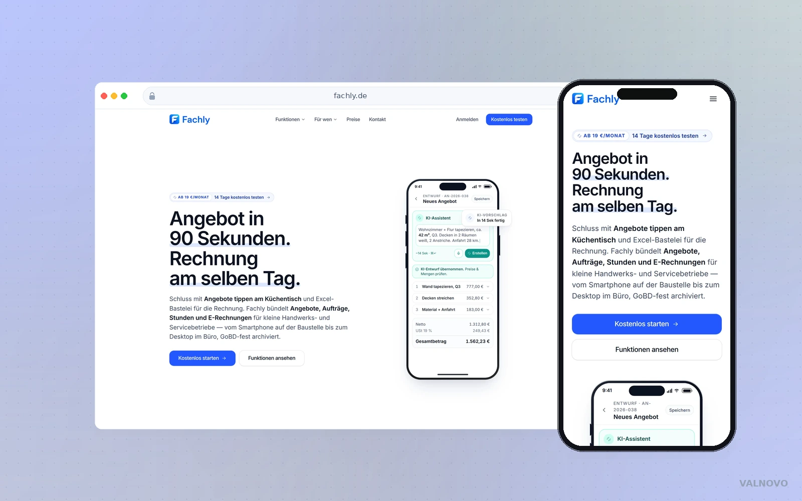 Fachly: App für Angebote und Rechnungen im Handwerk